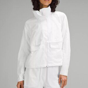 Women Lululemon Always Effortless No Hood Jacket White Size 4 Running Activewear